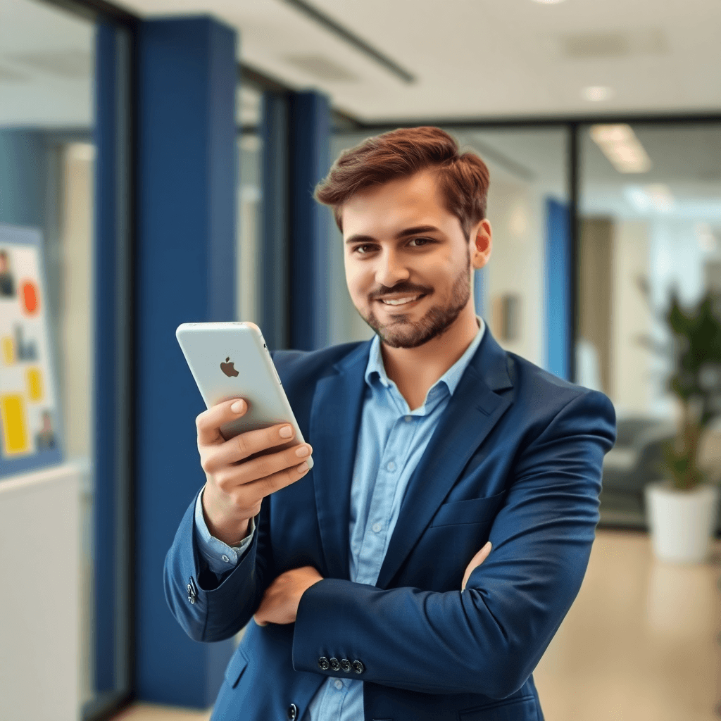 Profissional usando o app